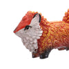 Hand-painted resin fox totem statue with orange and white coloring for home decor
