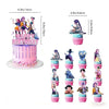 A set of anime hunter girl cake toppers featuring various characters in different poses and outfits.