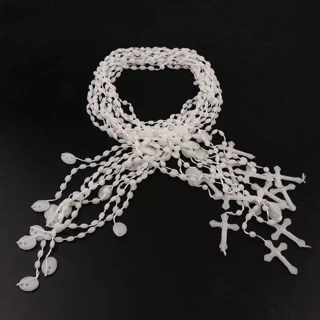 Assorted Plastic Rosary Necklaces (Set of 12)
