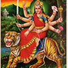 Durga Goddess Vintage Canvas Wall Art – Hindu Deity Print for Living Room & Home Decor