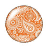 Round Leaf Pattern Flat Back Glass Cabochons for Jewelry Making
