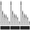 A set of impact screwdriver bits and drivers displayed vertically in a black holder.