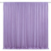A floor-to-ceiling lavender pleated drapery backdrop for events