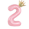 Pastel Pink Foil Number Balloons (0-9) for Birthday Party Decorations
