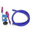 A purple and blue balloon stuffing tool kit with a metal inflator and tubing.