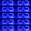 Ein Set fluoreszierender herzförmiger LED-Partybrillen in verschiedenen Stilen und Farben.