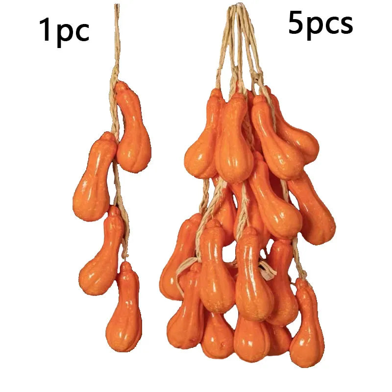 A bundle of lifelike artificial orange fruits and vegetables for decoration