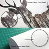 Detail shots of canvas fabric showing front and back texture for modern architecture wall art