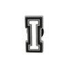 Charm en forme de lettre I, alphabet noir et blanc