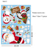 Festive Christmas window stickers set featuring a snowman, deer, and Santa Claus characters.