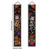 A vertical banner featuring a Mexican skull and floral motifs with colorful butterflies and flowers.