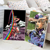 Anime poster featuring a character with rainbow hair and dramatic pose against a dark background