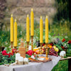 Hand-Rolled Beeswax Taper Candles with Honeycomb Design