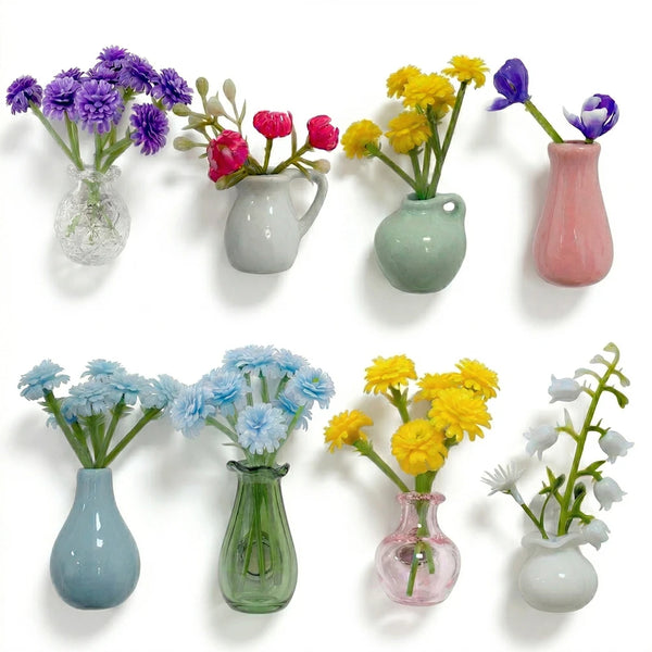 Mini Ceramic Fridge Magnet Plant Vase for Hydroponic Propagation