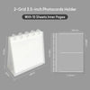 A transparent 2-grid photocard holder with 10 sheets inner pages shown in a side view.