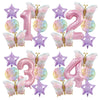 Pink Butterfly & Number Balloon Combo Set