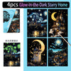 Four glow-in-the-dark starry home art kits featuring castles and night landscapes