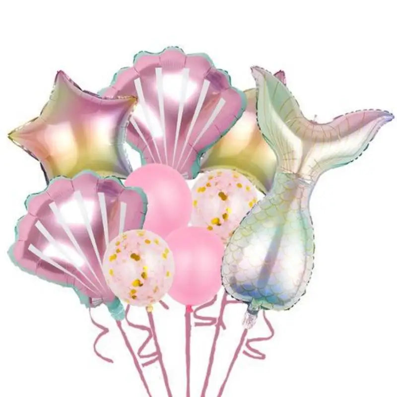 Purple Mermaid Birthday Party Supplies Kit for Girls
