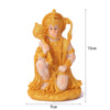 Golden resin statue of Hanuman holding a mace, used for meditation and home decor.