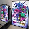 A vibrant poster featuring characters and themes from Deltarune with bright colors and dynamic artwork.