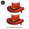Two orange foil horse number balloons, 48cm (19inch) in size.