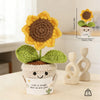 Handmade Crochet Tulip & Sunflower Potted Plant Set