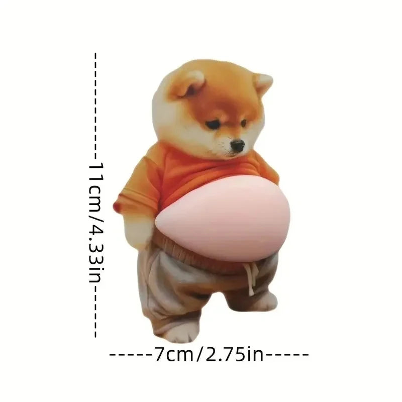 An orange Shiba Inu squishy sticker with a soft, puffy design.