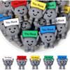 A collection of small gray mini figurines with faces expressing positive encouragement, labeled You Rock.