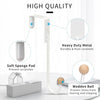 A white over-the-door hook system featuring a soft sponge pad and a wooden ball for protection.
