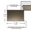 A rectangular metal tin sign with pre-drilled holes for mounting and smooth round corners.