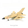 A model kit of a Panavia Tornado fighter jet in a tan color, shown from the side.
