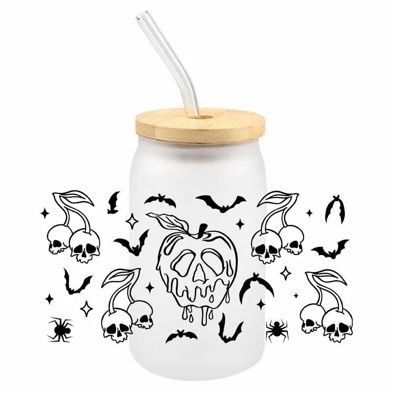 Halloween Spooky UV DTF Cup Wraps – 3D Cartoon Stickers