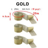 Ein Set goldener Crêpepapier-Girlanden, 25m lang und 4,5 cm breit, in verschiedenen Rollen.