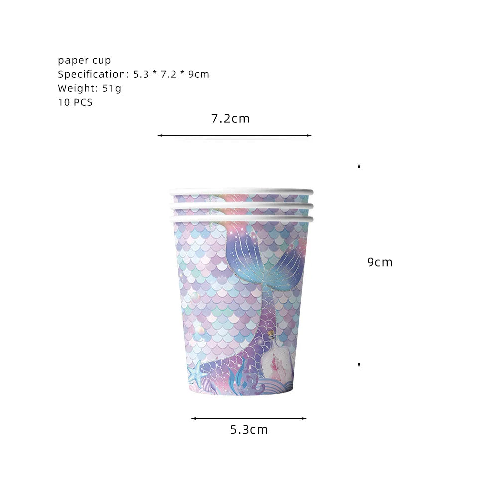 Purple Mermaid Birthday Party Supplies Kit for Girls