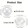 Diagram showing the size comparison between small and large plastic cat head cake boxes with lids.