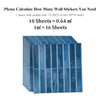 A stack of blue peel-and-stick waterproof wall tiles for kitchen and bathroom backsplashes.