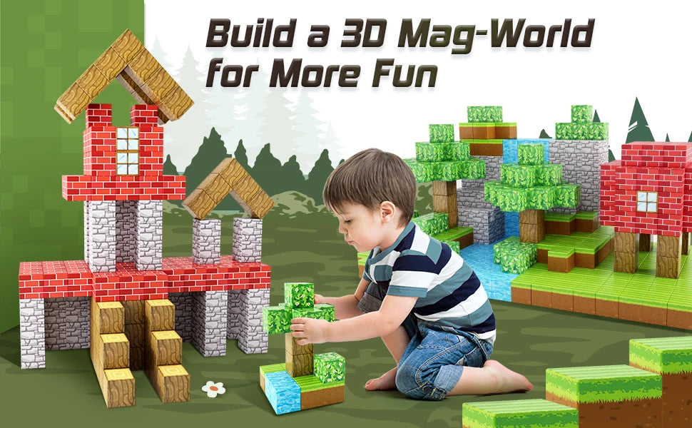 Magnetic Building Blocks Set with Storage Box