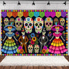 Day of the Dead Skeleton & Floral Backdrop for Party Photo Booth