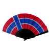 Handheld folding fan featuring the colors and design of the country flag, with red, white, and blue stripes.