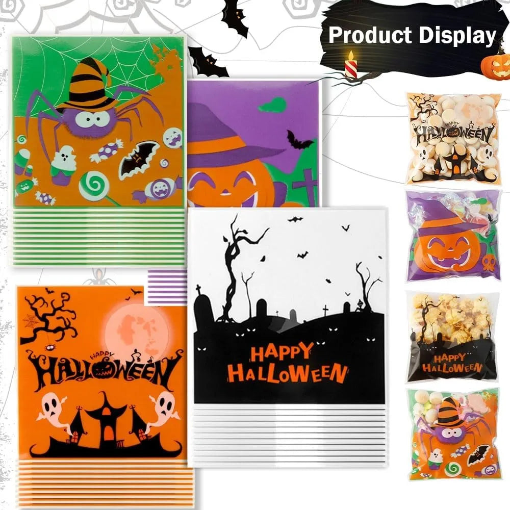 Halloween Candy Treat Bags with Food-Safe Adhesive Seal