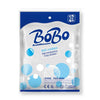 A package of clear Bobo balloons for party decor, showing the product packaging and certification marks.