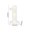 A white alphabet letter light shaped like the number one with warm white LED illumination.