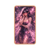 A fantasy art bar featuring a dark-haired female character with pink glowing hair and clothing set in a starry, purple backgr