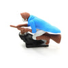 A miniature figurine of a witch and wizard flying carriage dashboard drift decor.