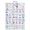 A collection of 30 temporary body art stickers featuring colorful butterfly designs.