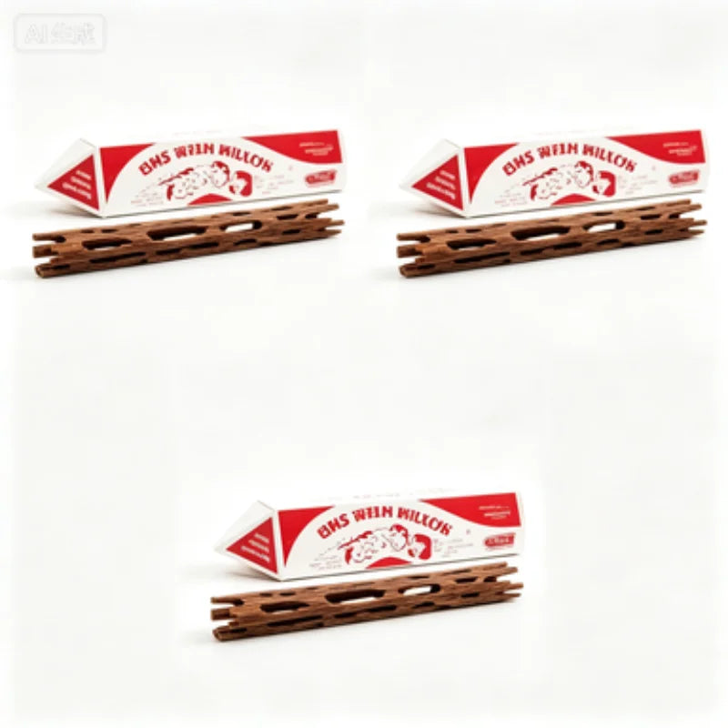Three wooden wishing willow sticks with red and white boxes for good luck gifts