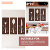 A set of three wooden cutlery pieces, including a fork, spoon, and knife, displayed as wall decor.