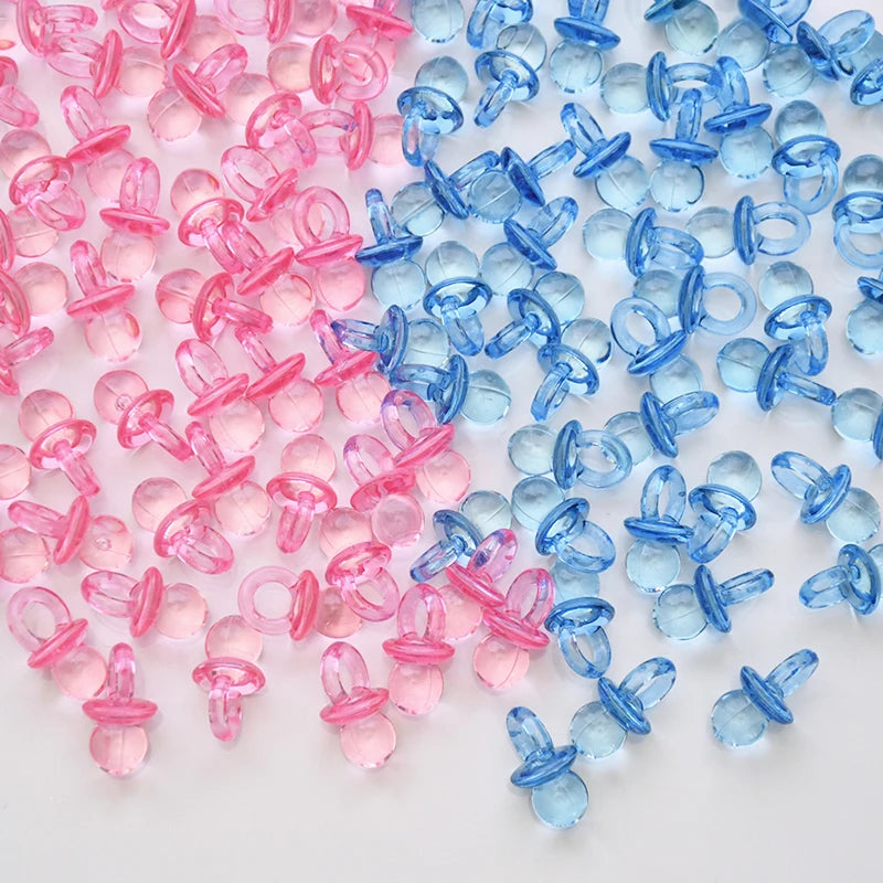 Acrylic Pacifier Confetti for Baby Shower & Gender Reveal Parties