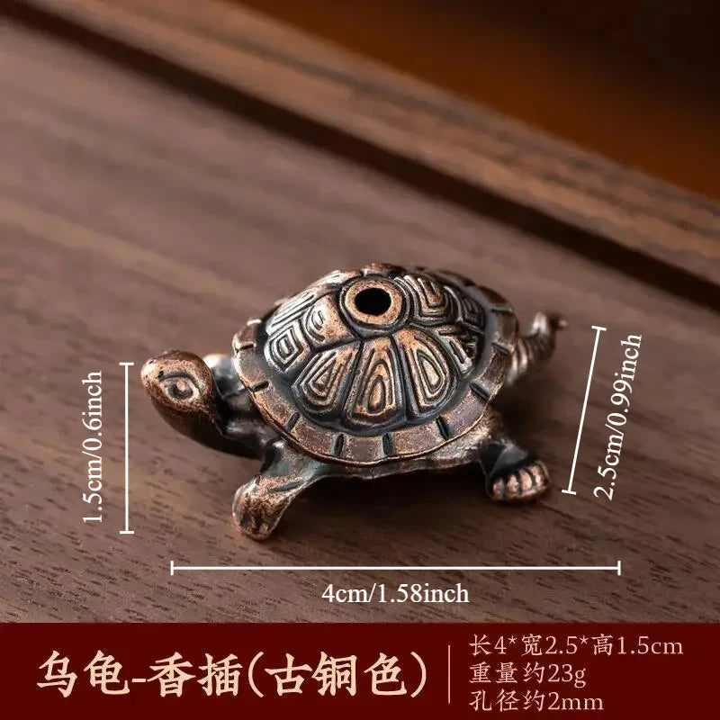 Vintage Bronze Turtle Incense Stick Holder