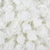 A bulk pack of realistic white foam rose flowers for weddings and events.
